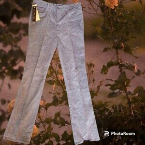 Vtg Sergio Valente Mens 42 Corduroy Pants Grey Flare 70s 80s Unhemmed Deadstock